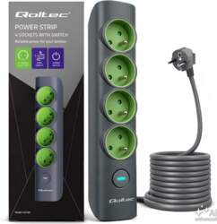 Qoltec Power strip with backlit switch