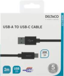 USB-A for USB-C cable, 2m, USB