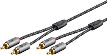 Goobay Plus stereo RCA cable (black/silver