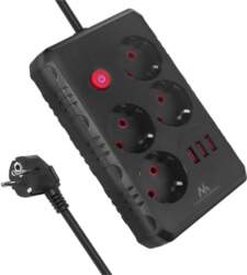 Maclean power strip, 4-socket extension cable