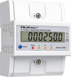 Qoltec Three-phase electronic meter with reset