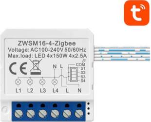 Smart Switch Module ZigBee Avatto ZWSM16-W4