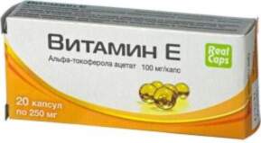 E vitamīna kapsulas 250 mg N20