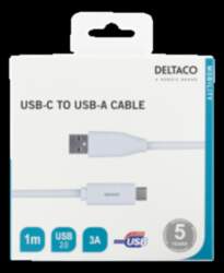 USB-C UZ USB-A KABELI, 1M, 3A