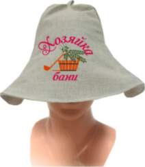 Izšuvums uz pirts cepures [ХОЗЯЙКА БАНИ]