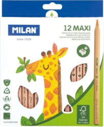 Krāsu zīmuļi MILAN Triangular Maxi, 12