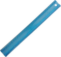 *Lineāls deVente Flex 30cm, caurspīdīgs, zils