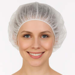 Cepurīte BOUFFANT FORPUS, PP, 53cm, balta