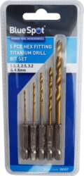 5PCE TITANIUM DRILL BIT SET HEX