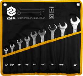9-piece Combination Spanner Set, inch Sizes