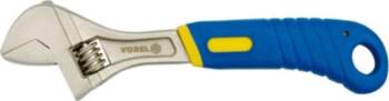 Adjustable Wrench, Soft Rubber Handle, 8"