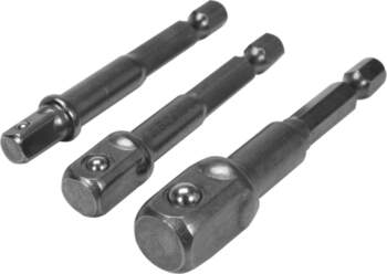 3PCS SOCKET ADAPTER HEX 1/4, 3/8