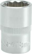 SOCKET 18MM 1/2" 12PT CV  REGULAR