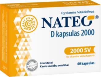 NATEO D 2000 SV kapsulas, 60