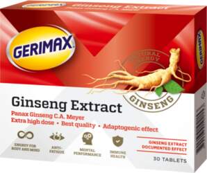 GERIMAX Ginseng Extract tabletes, 30 gab