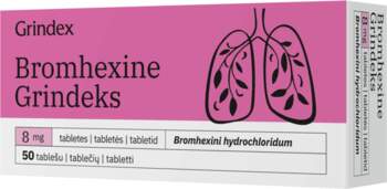 BROMHEXIN 8 mg tabletes, 50 gab