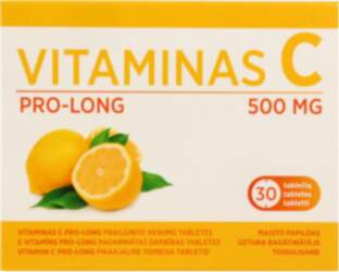 EV VITAMINAS C PRO-LONG tabletes, 30