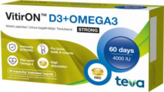VITIRON D3+OMEGA3 STRONG, 60 kapsulas