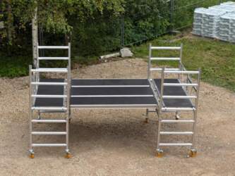 Aluminija tornis FOLDY - platforma, Custers