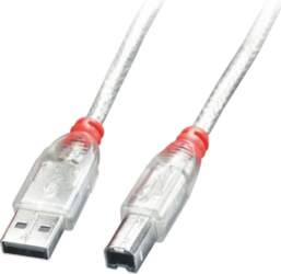 CABLE USB2 A-B 2M/TRANSPARENT 41753 LINDY