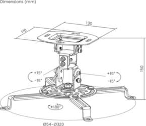 Maclean Ceiling Mount/Hanger for Projectors, 54–320