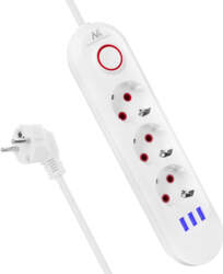 Maclean power strip, 3 socket extension