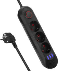 Maclean power strip, 3-socket extension cable