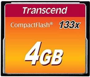 MEMORY COMPACT FLASH 4GB/SLC TS4GCF133 TRANSCEND