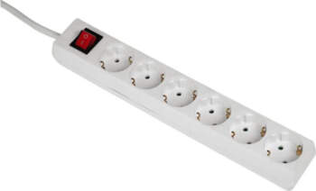 Hama, 5 m, 6 sockets, white