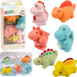 Set of educational rubber dinosaurs for