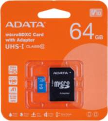 ADATA 64GB, microSDHC, Class 10 memory
