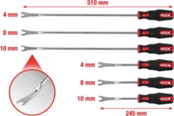 Clip removal set, 6 pcs, KS