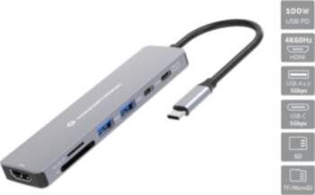 CONCEPTRONIC 7-1 Dock USB-C->HDMI/USB-C/2xUSB-A/+ 25cm gr