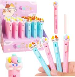 Eraser Pen Extendable With Cat Figure