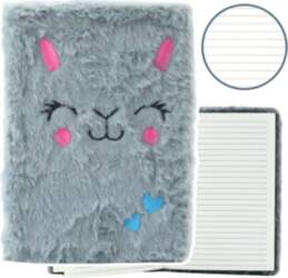Plush Notebook Notebook Lined Gray Hare