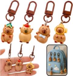 Set of Mini Capybara Keychains Figurines