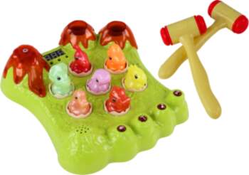 Wack-A-Mole Game Dinosaurs Board Two Hammers