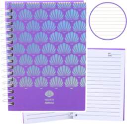 Holographic Shells Lined Notebook Purple A6