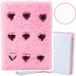 Plush Notebook Notebook Lined Crystal Hearts