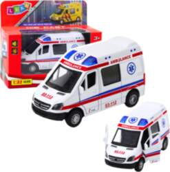 LEANToys Ambulance Metal Pull Back Motorized