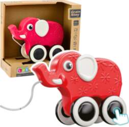 Elephant Pull Toy On A String
