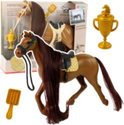 LEANToys Horse With Long Mane Saddle