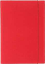 Red Laminated Cardboard Folder with Elastic