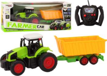 LEANToys Remote Controlled Tractor With Trailer