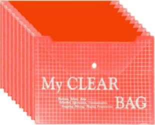 Folder Envelope With Clasp Transparent Red