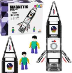 Magnetic Construction Blocks Space Rocket Figures