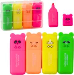Mini Highlighter Set Bears Colorful Plastic