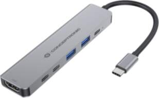 CONCEPTRONIC 6-1 Dock USB-C->HDMI/2xUSB-A/2xUSB-C/+ 25cm gr