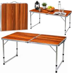 Folding Camping Table Adjustable Height Suitcase
