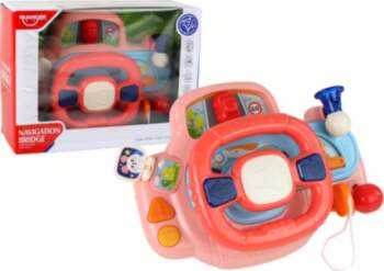 Interactive Pink Steering Wheel Driving Simulator